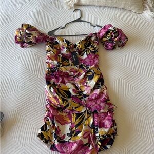 Pink and Yellow Floral Sunmer Wedding Guest Dress